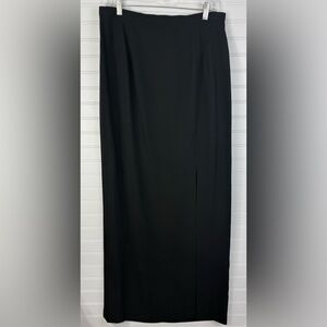 Adrianna Papell Evening Essentials Classic Black formal deep slit skirt. Size 14